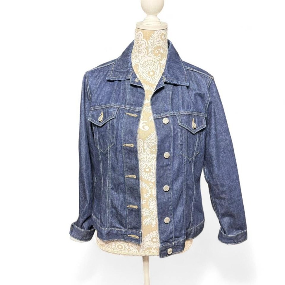 Y2K Vintage GAP Denim Jean Jacket Dark Wash Casual Streetwear Size Small